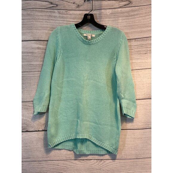 Forever21 Light Green Knit Sweater With Cable Detail Size M - Picture 1 of 4